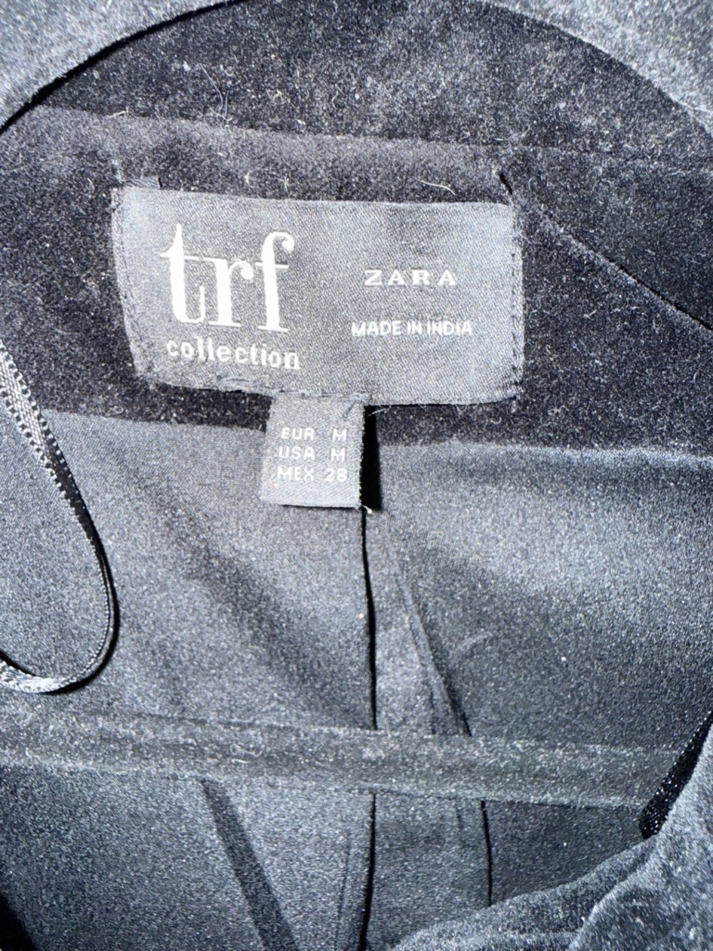Zara Black Velvet Military-Style Embroidered Blazer - Picture 2 of 2